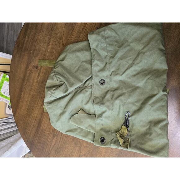 Vintage US Military Army Canvas Duffle Duffel Bag Distressed Patina Drawstring J - Picture 8 of 16
